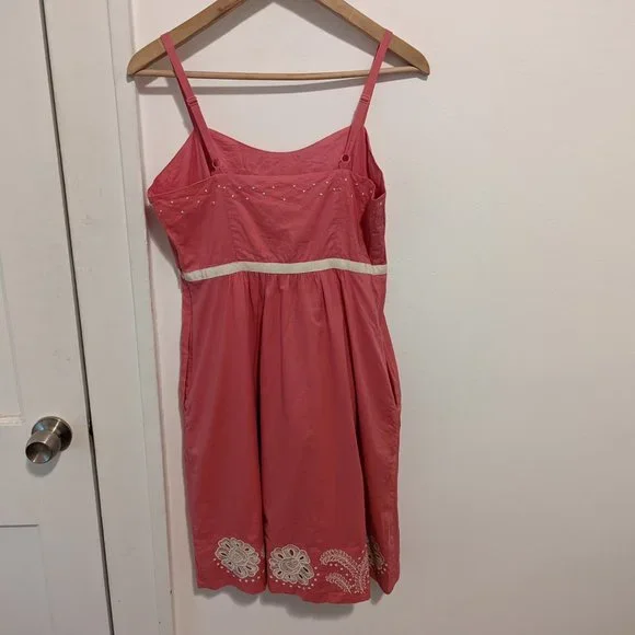 Anthropologie Moulinette Soeurs Pink Embroidered Cotton Dress - Picture 5 of 10